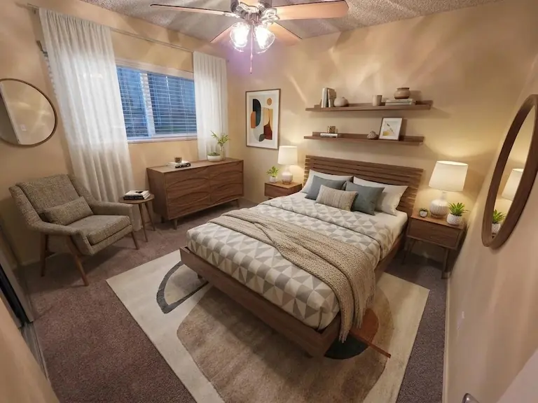 Bedroom furnished (virtually staged)